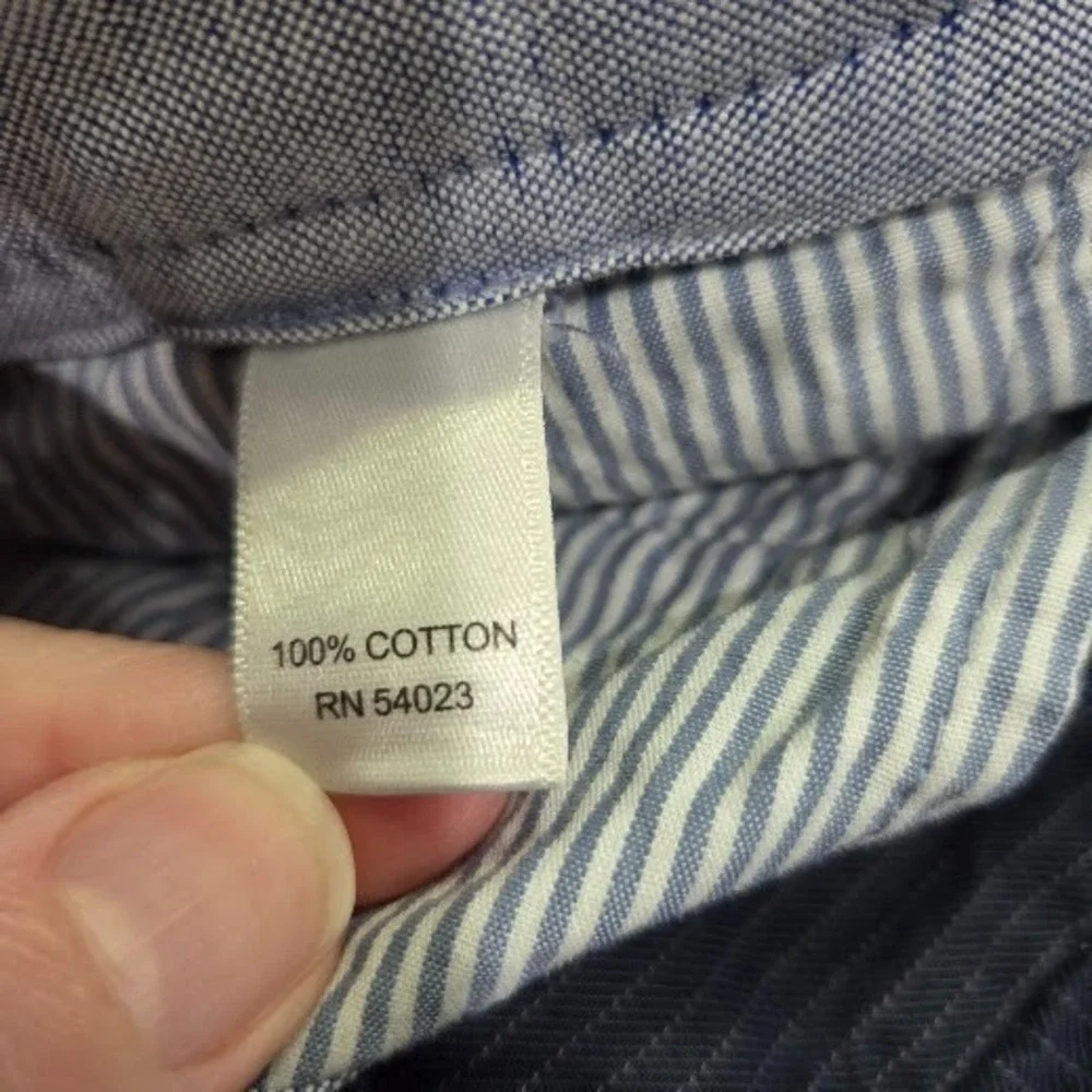 Banana Republic Men's 31x32 Straight Fit Pants Navy Blue Pinstripe 100% Cotton